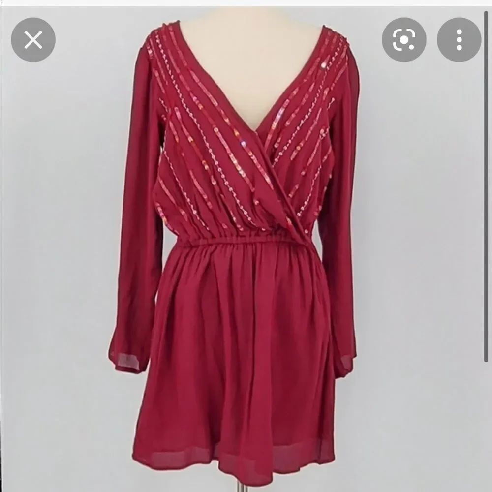 Chelsea & Violet Split Neck Mini Dress - Picture 1 of 7